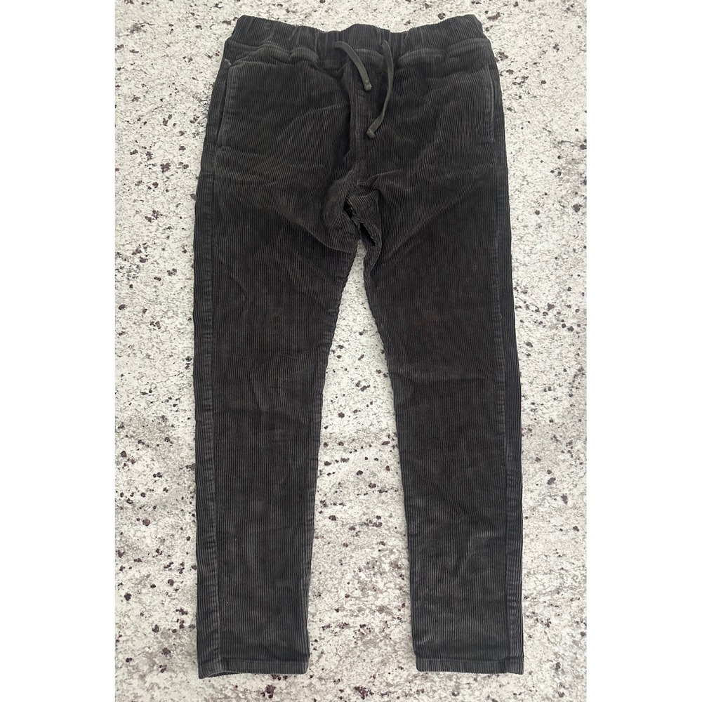 Original Paperbacks Men's Charcoal Grey Corduroy Drawstring Pants Size M